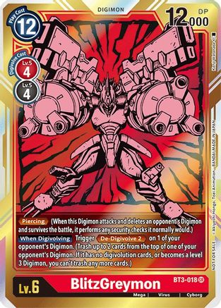 BlitzGreymon - BT3-018 (Dash Pack Ver. 1.5) (BT3-018) [Release Special Booster] Foil - Deck Out Gaming