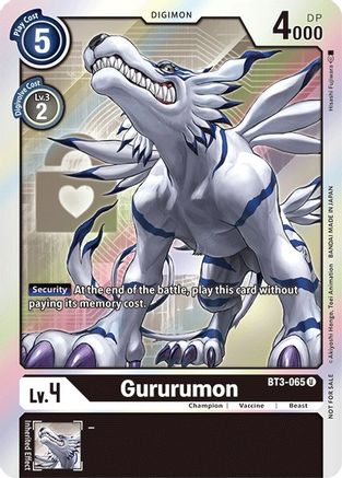 Gururumon (Box Topper) (BT3-065) [Release Special Booster] Foil - Deck Out Gaming