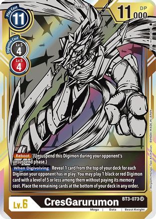 CresGarurumon (Alternate Art) (BT3-073) [Release Special Booster] Foil - Deck Out Gaming