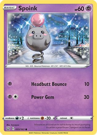 Spoink (55) [SWSH05: Battle Styles] Reverse Holofoil - Deck Out Gaming