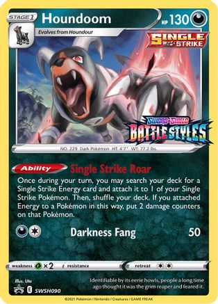 Houndoom (SWSH090) (Prerelease Promo) [Sword & Shield: Black Star Promos] - Deck Out Gaming