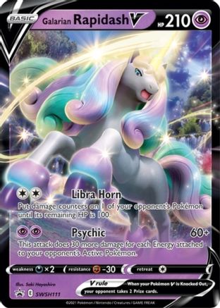 Galarian Rapidash V - SWSH111 (SWSH111) [SWSH: Sword & Shield Promo Cards] Holofoil - Deck Out Gaming