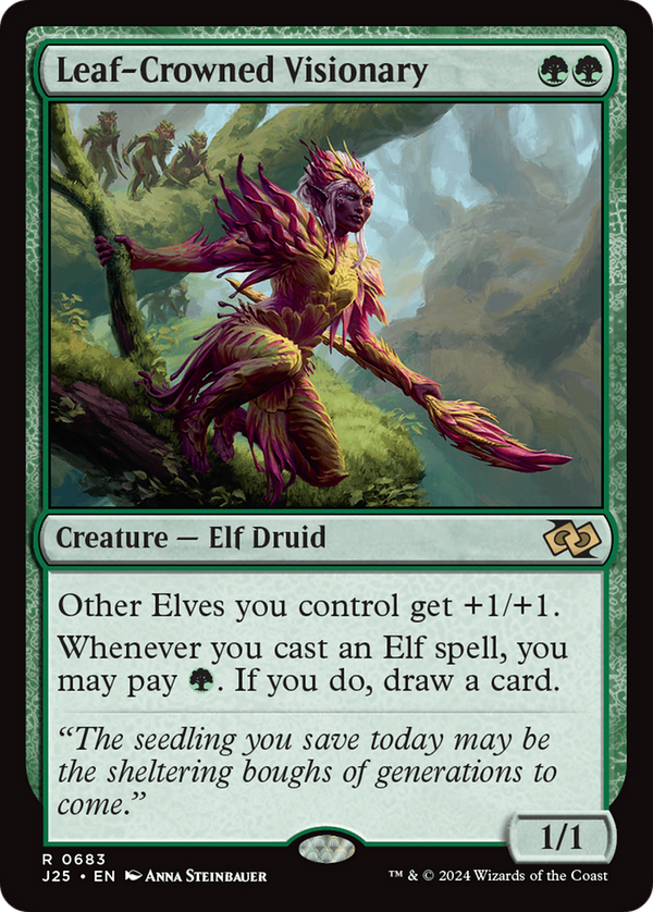 Leaf-Crowned Visionary (683) [Foundations Jumpstart] - Deck Out Gaming