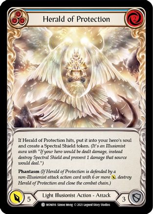Herald of Protection (Blue) (MON016) [Monarch] Unlimited Edition Rainbow Foil - Deck Out Gaming