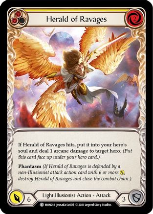 Herald of Ravages (Yellow) (MON018) [Monarch] 1st Edition - Deck Out Gaming