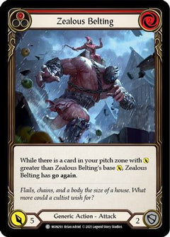 Zealous Belting (Red) (MON293) [Monarch] Unlimited Edition Rainbow Foil - Deck Out Gaming
