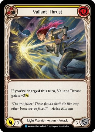 Valiant Thrust (Yellow) (MON040) [Monarch] Unlimited Edition - Deck Out Gaming