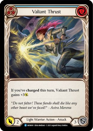 Valiant Thrust (Blue) (MON041) [Monarch] 1st Edition - Deck Out Gaming