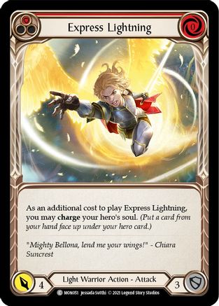 Express Lightning (Red) (MON051) [Monarch] Unlimited Edition Rainbow Foil - Deck Out Gaming