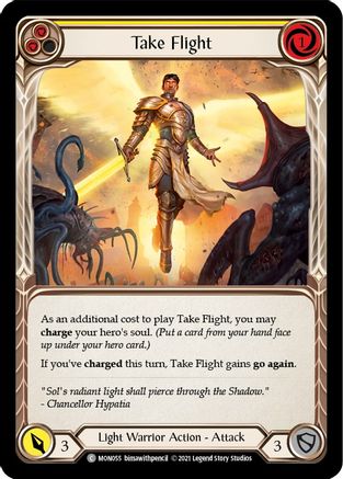 Take Flight (Yellow) (MON055) [Monarch] 1st Edition Rainbow Foil - Deck Out Gaming
