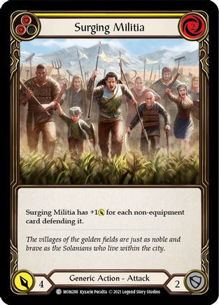 Surging Militia (Yellow) (MON288) [Monarch] Unlimited Edition - Deck Out Gaming