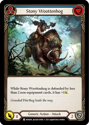 Stony Woottonhog (Blue) (MON286) [Monarch] Unlimited Edition Rainbow Foil - Deck Out Gaming
