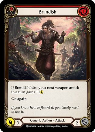 Brandish (Red) (MON269) [Monarch] 1st Edition Rainbow Foil - Deck Out Gaming