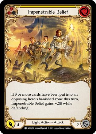 Impenetrable Belief (Yellow) (MON076) [Monarch] Unlimited Edition Rainbow Foil - Deck Out Gaming