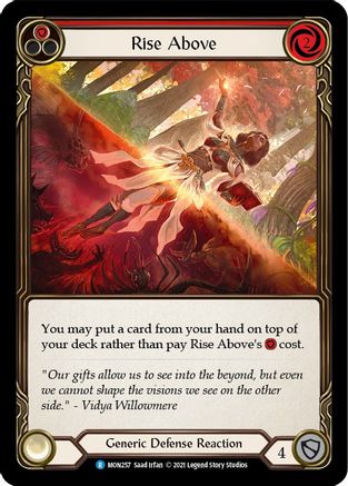 Rise Above (Red) (MON257) [Monarch] 1st Edition Rainbow Foil - Deck Out Gaming