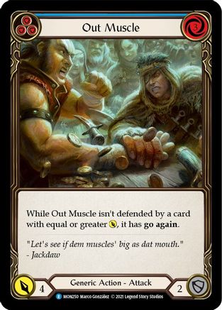 Out Muscle (Blue) (MON250) [Monarch] 1st Edition Rainbow Foil - Deck Out Gaming