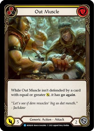 Out Muscle (Yellow) (MON249) [Monarch] Unlimited Edition Rainbow Foil - Deck Out Gaming