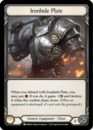 Ironhide Plate (MON242) [Monarch] Unlimited Edition Rainbow Foil - Deck Out Gaming