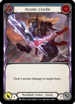 Arcanic Crackle (Blue) (MON237) [Monarch] Unlimited Edition Rainbow Foil - Deck Out Gaming