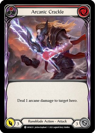 Arcanic Crackle (Red) (MON235) [Monarch] 1st Edition Rainbow Foil - Deck Out Gaming