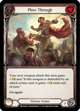 Plow Through (Red) (MON113) [Monarch] 1st Edition Rainbow Foil - Deck Out Gaming