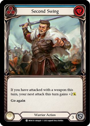 Second Swing (Blue) (MON118) [Monarch] 1st Edition Rainbow Foil - Deck Out Gaming