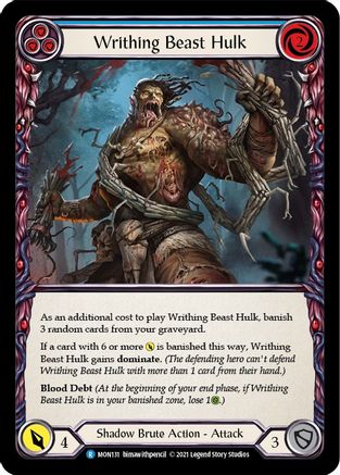 Writhing Beast Hulk (Blue) (MON131) [Monarch] 1st Edition Rainbow Foil - Deck Out Gaming