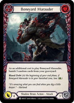 Boneyard Marauder (Blue) (MON137) [Monarch] 1st Edition - Deck Out Gaming