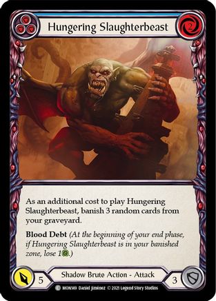 Hungering Slaughterbeast (Blue) (MON149) [Monarch] 1st Edition Rainbow Foil - Deck Out Gaming