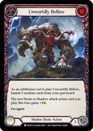 Unworldly Bellow (Red) (MON150) [Monarch] Unlimited Edition Rainbow Foil - Deck Out Gaming