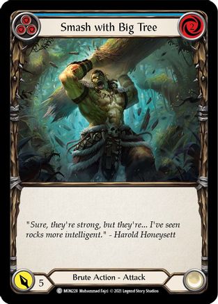 Smash with Big Tree (Blue) (MON228) [Monarch] 1st Edition Rainbow Foil - Deck Out Gaming