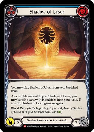 Shadow of Ursur (MON156) [Monarch] 1st Edition Rainbow Foil - Deck Out Gaming