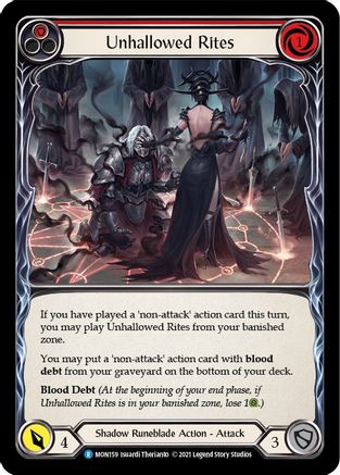 Unhallowed Rites (Red) (MON159) [Monarch] 1st Edition Rainbow Foil - Deck Out Gaming