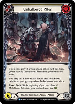 Unhallowed Rites (Yellow) (MON160) [Monarch] 1st Edition Rainbow Foil - Deck Out Gaming