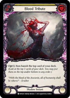 Blood Tribute (Yellow) (MON216) [Monarch] Unlimited Edition Rainbow Foil - Deck Out Gaming