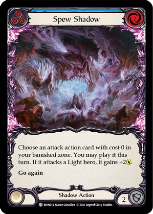 Spew Shadow (Blue) (MON214) [Monarch] Unlimited Edition Rainbow Foil - Deck Out Gaming