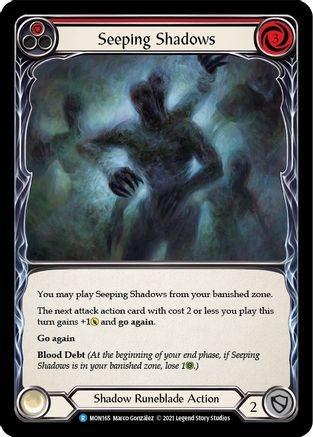 Seeping Shadows (Red) (MON165) [Monarch] 1st Edition Rainbow Foil - Deck Out Gaming
