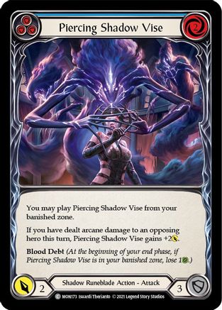 Piercing Shadow Vise (Blue) (MON173) [Monarch] 1st Edition Rainbow Foil - Deck Out Gaming