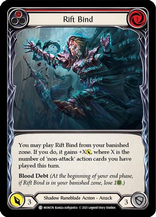 Rift Bind (Red) (MON174) [Monarch] 1st Edition Rainbow Foil - Deck Out Gaming