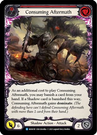Consuming Aftermath (Red) (MON195) [Monarch] 1st Edition Rainbow Foil - Deck Out Gaming