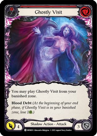 Ghostly Visit (Red) (MON203) [Monarch] 1st Edition Rainbow Foil - Deck Out Gaming