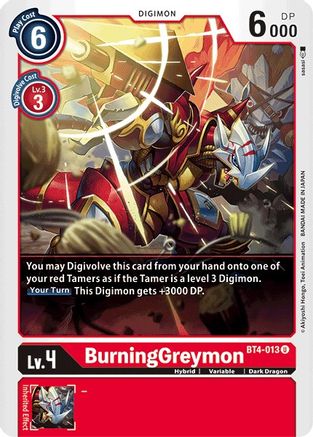 BurningGreymon (BT4-013) [Great Legend] - Deck Out Gaming