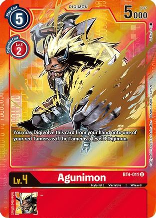 Agunimon (Alternate Art) (BT4-011) [Great Legend] Foil - Deck Out Gaming