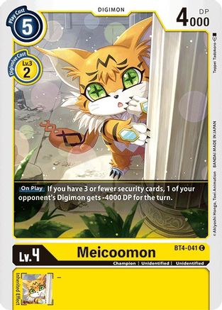 Meicoomon (BT4-041) [Great Legend] - Deck Out Gaming