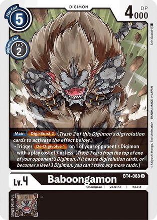 Baboongamon (BT4-068) [Great Legend] - Deck Out Gaming