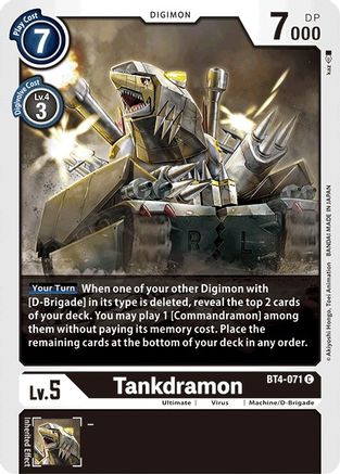 Tankdramon (BT4-071) [Great Legend] - Deck Out Gaming