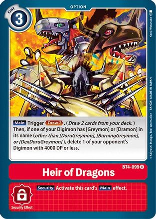 Heir of Dragons (BT4-099) [Great Legend] - Deck Out Gaming