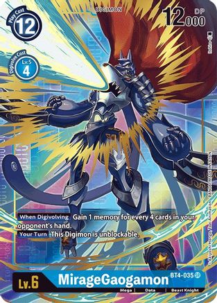 MirageGaogamon (Alternate Art) (BT4-035) [Great Legend] Foil - Deck Out Gaming