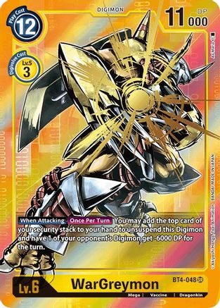 WarGreymon (Alternate Art) (BT4-048) [Great Legend] Foil - Deck Out Gaming