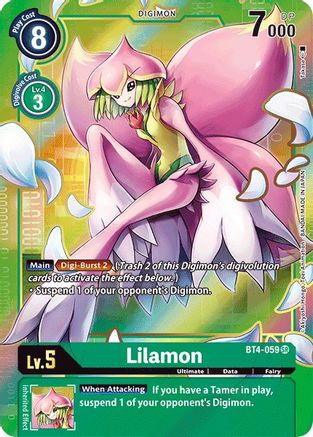 Lilamon (Alternate Art) (BT4-059) [Great Legend] Foil - Deck Out Gaming